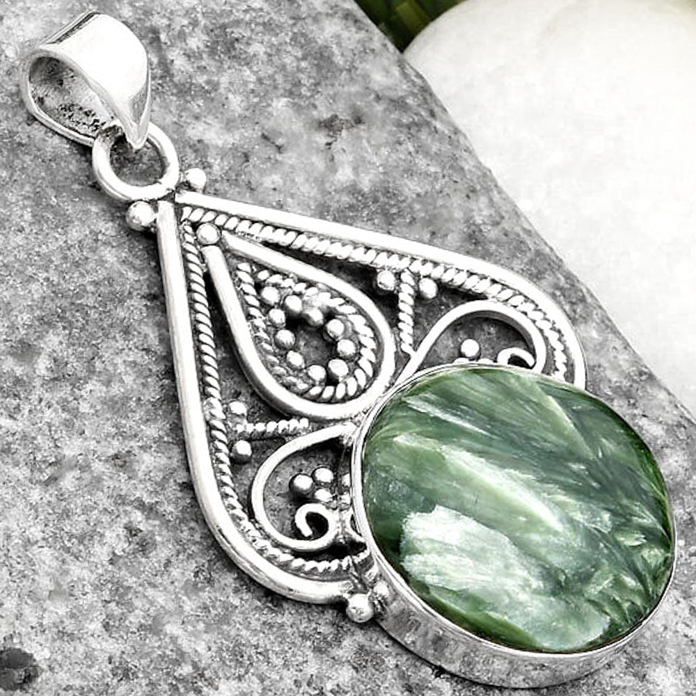 Natural Russian Seraphinite Pendant P-1541 SDP107259