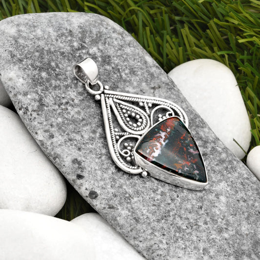 Natural Blood Stone - India Pendant P-1541 SDP107265