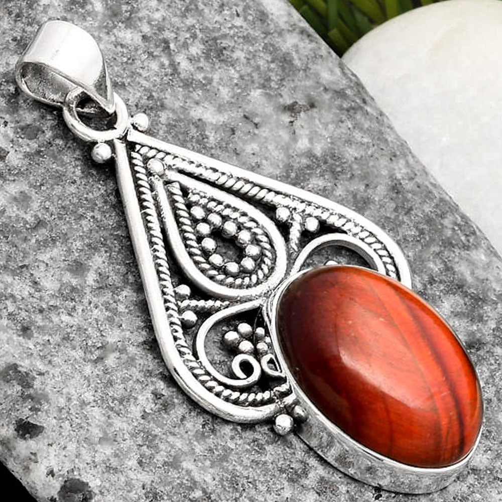 Natural Red Tiger Eye Pendant P-1541 SDP107274