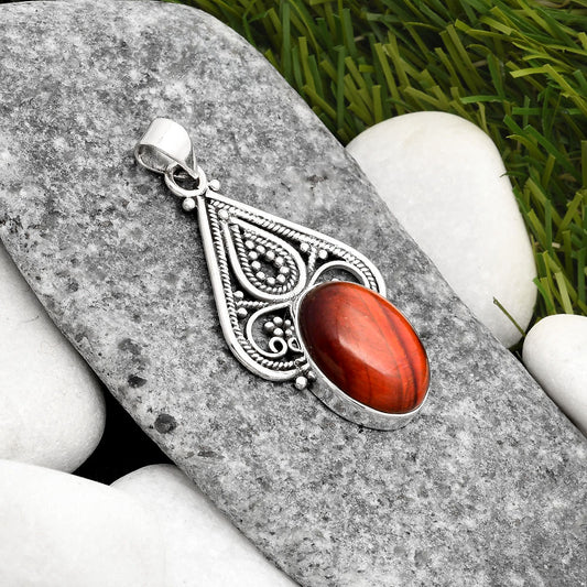 Natural Red Tiger Eye Pendant P-1541 SDP107274