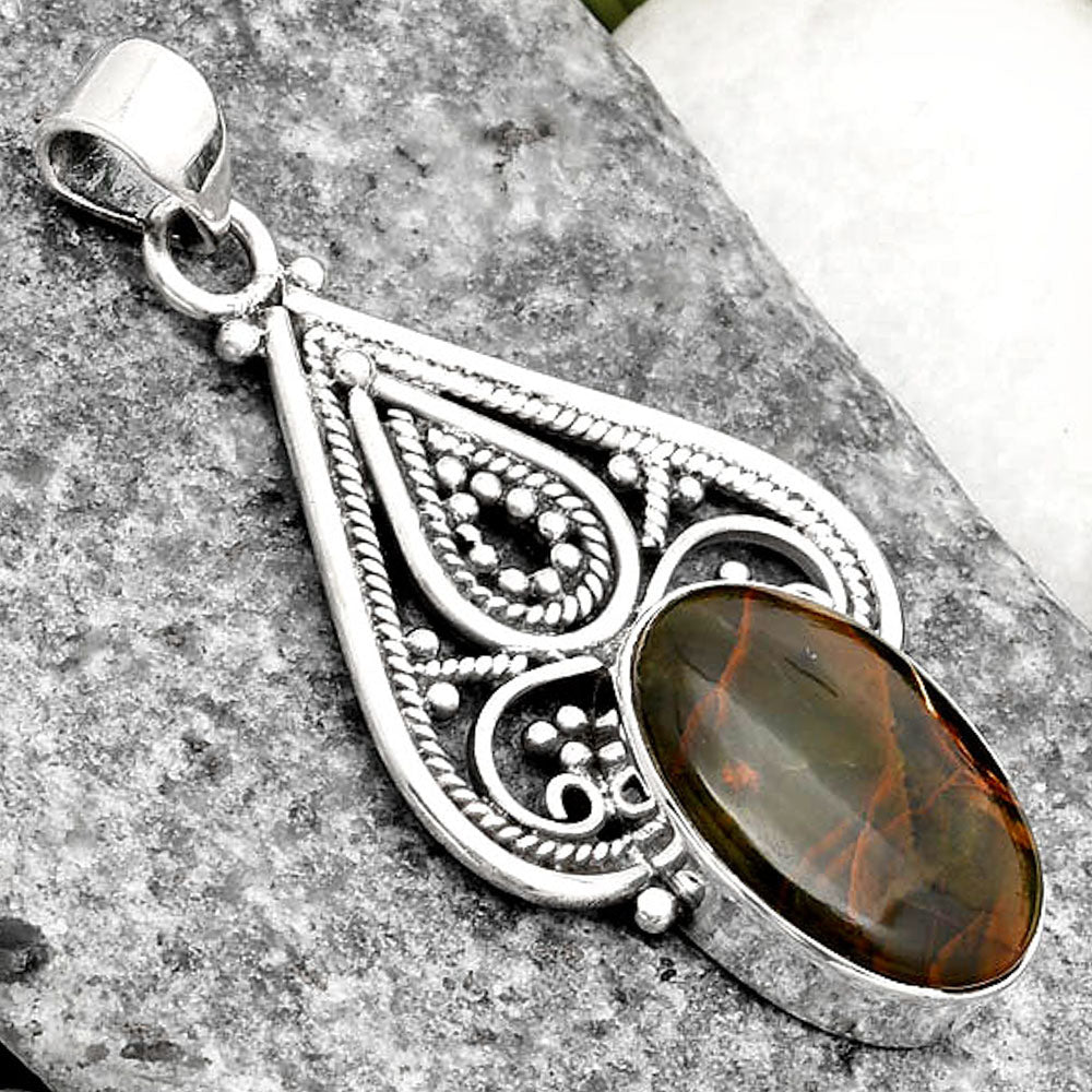 Natural Turkish Rainforest Chrysocolla Pendant P-1541 SDP107277