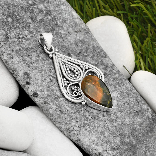 Natural Turkish Rainforest Chrysocolla Pendant P-1541 SDP107279