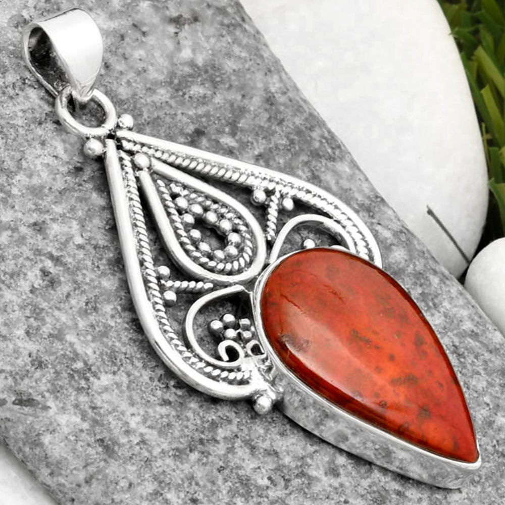 Natural Red Moss Agate Pendant P-1541 SDP107289