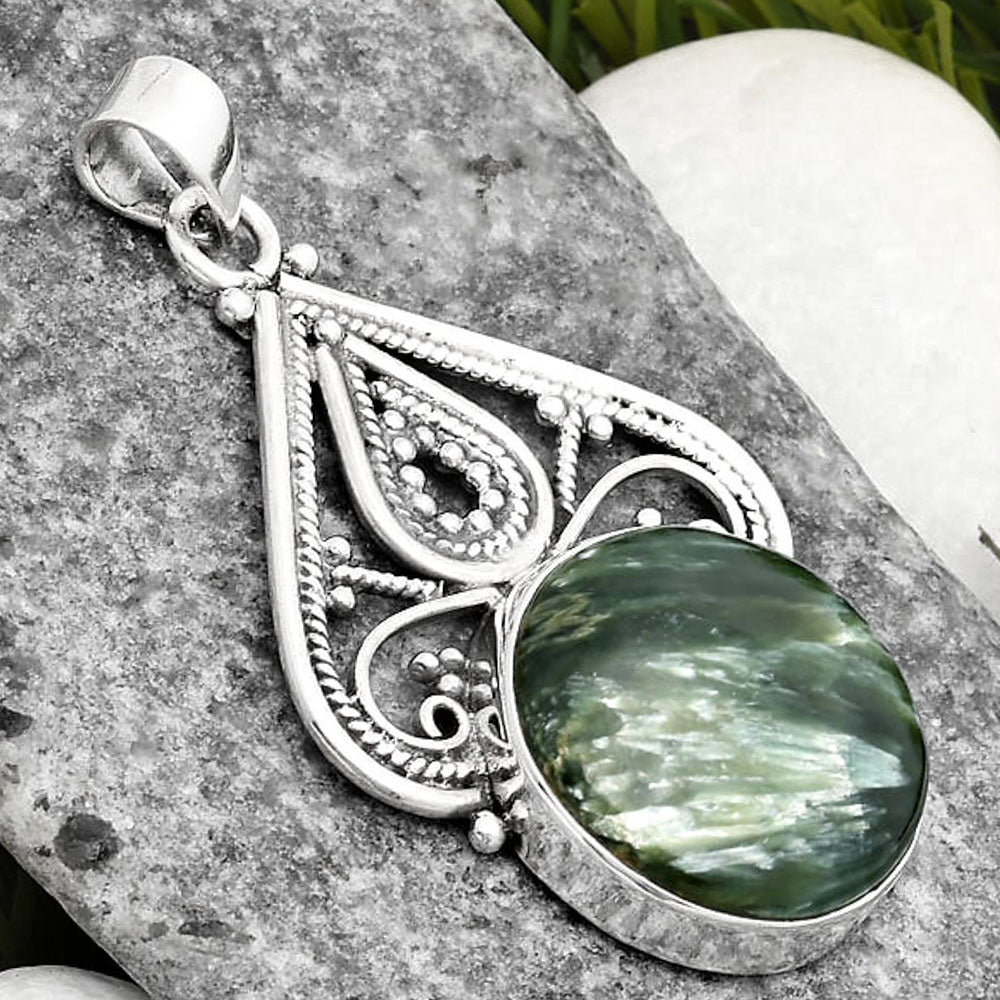 Natural Russian Seraphinite Pendant P-1541 SDP107291