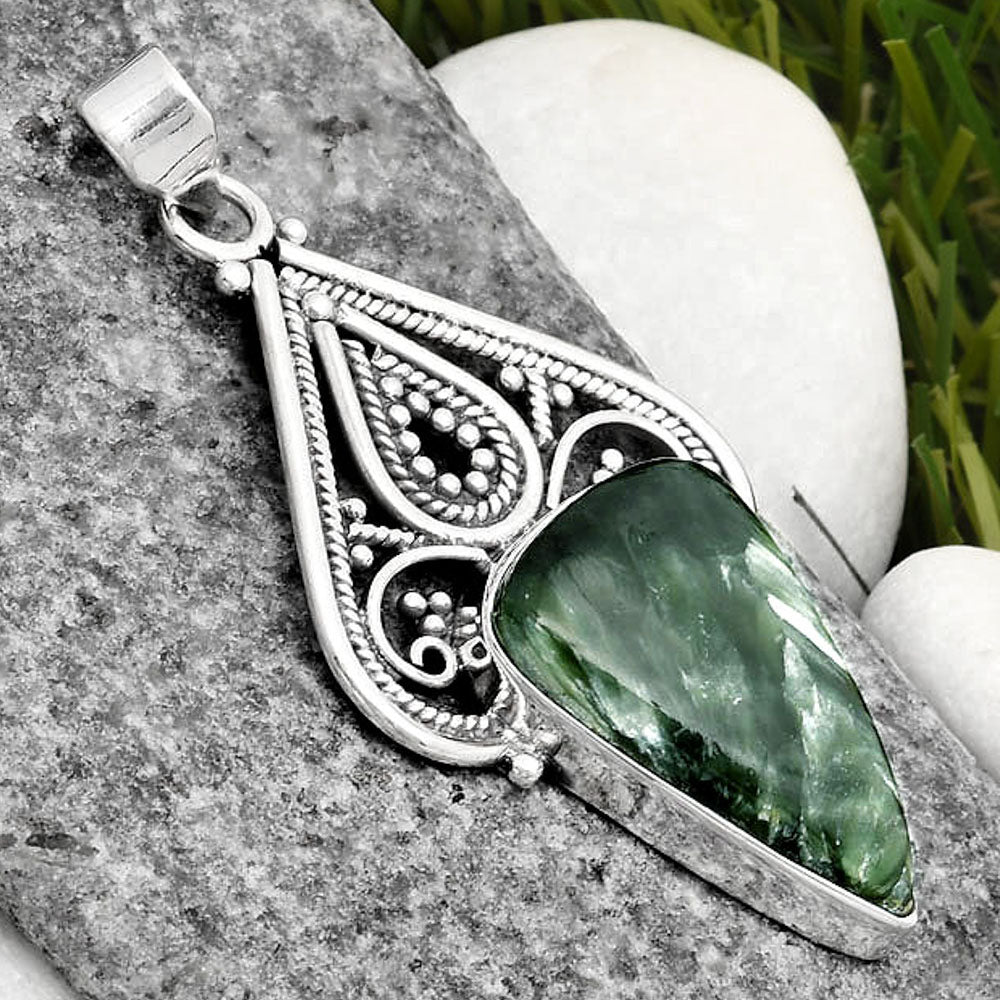 Natural Russian Seraphinite Pendant P-1541 SDP107297