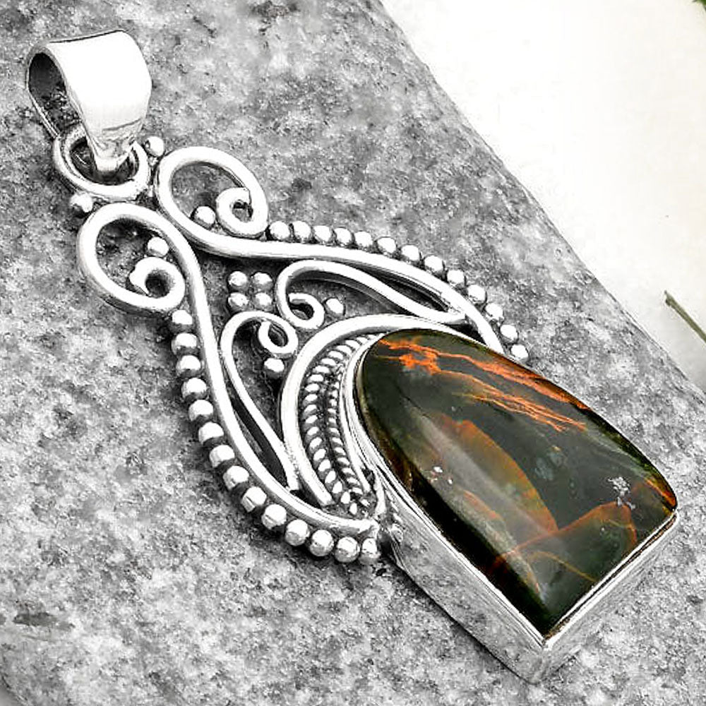 Natural Turkish Rainforest Chrysocolla Pendant P-1541 SDP107360