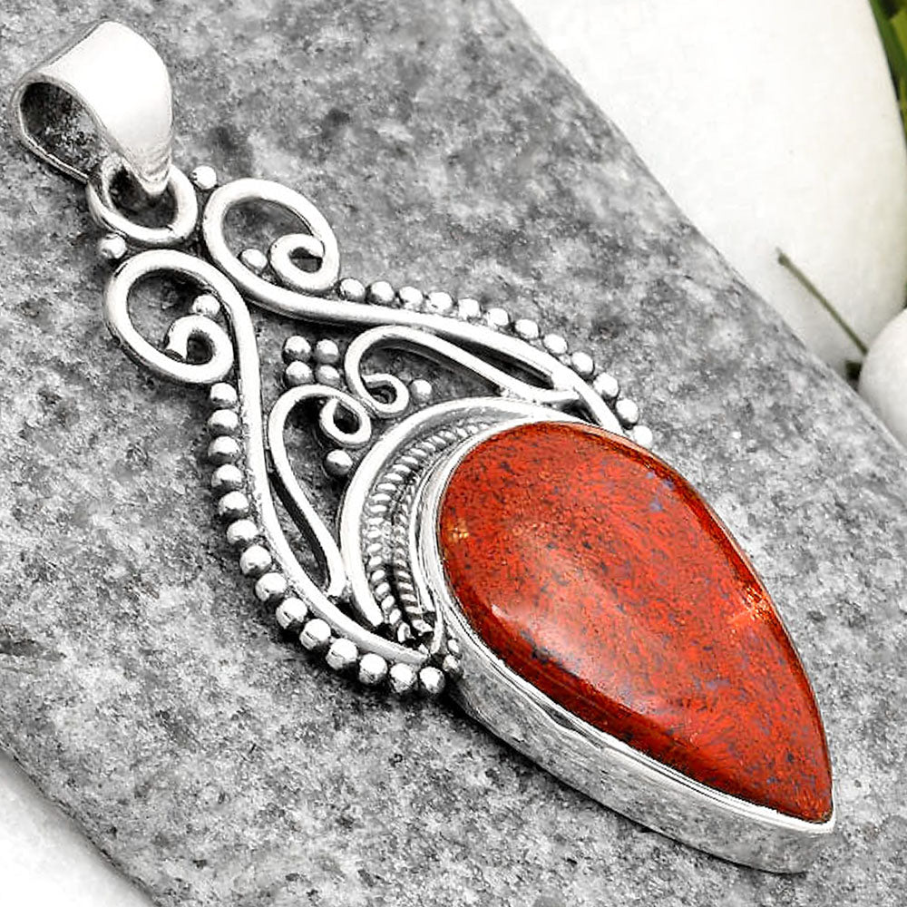 Natural Red Moss Agate Pendant P-1541 SDP107367