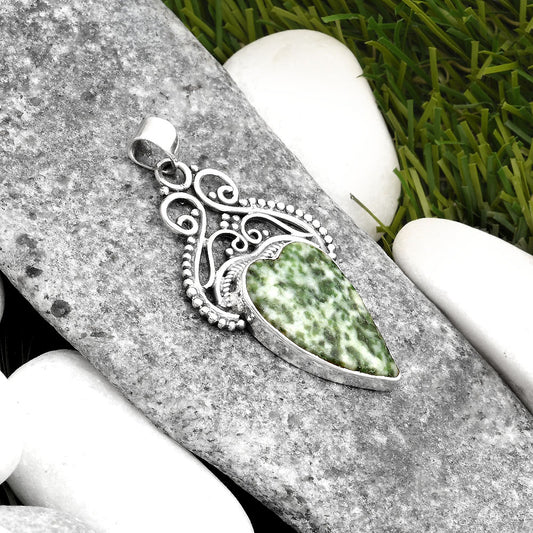 Heart Natural Dioptase Pendant P-1541 SDP107376