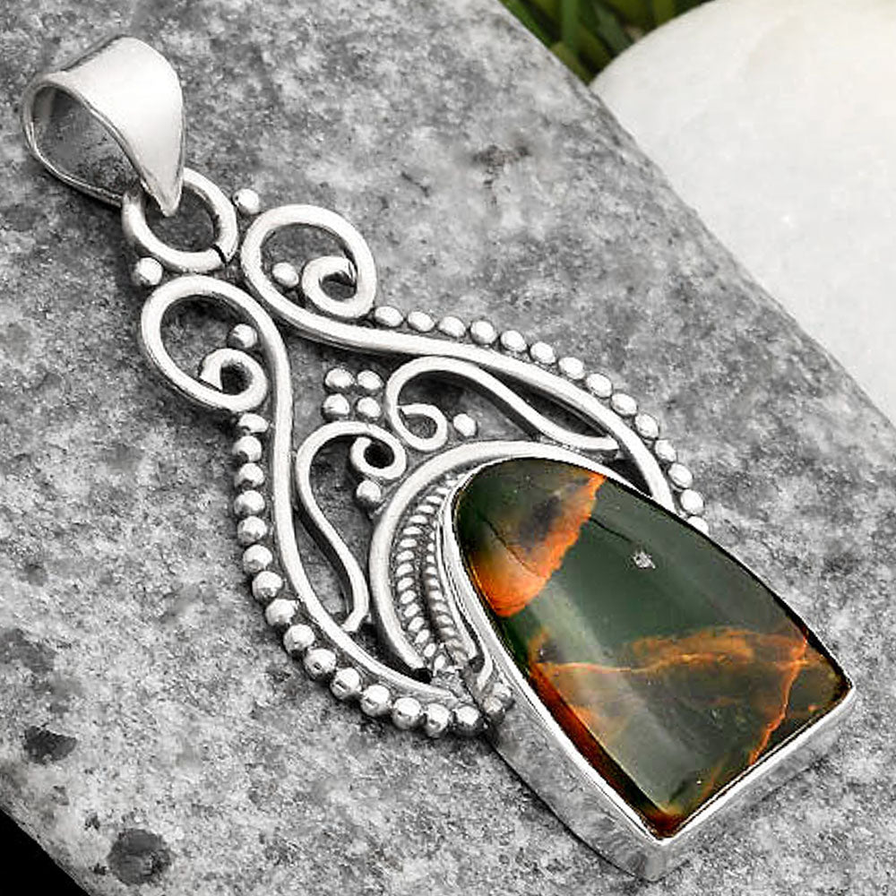 Natural Turkish Rainforest Chrysocolla Pendant P-1541 SDP107381