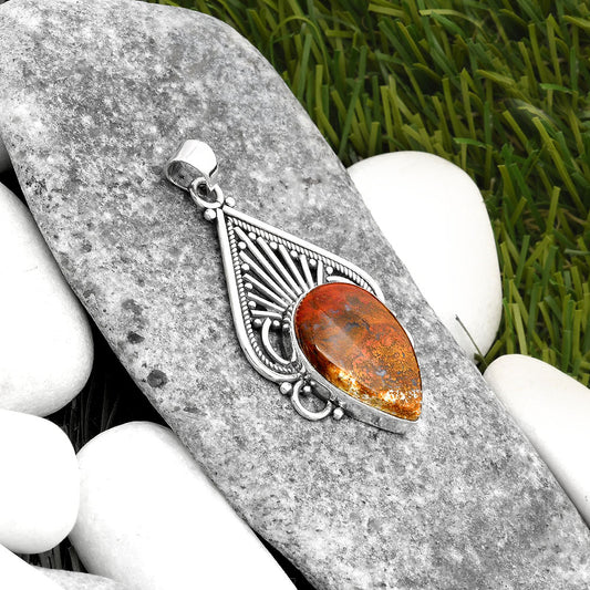 Natural Red Moss Agate Pendant P-1541 SDP107394