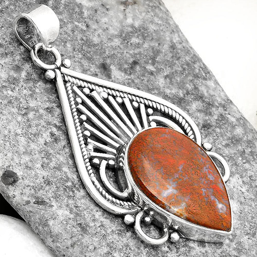 Natural Red Moss Agate Pendant P-1541 SDP107410