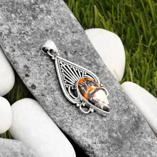 Natural Indian Blanket Jasper Pendant P-1541 SDP107417