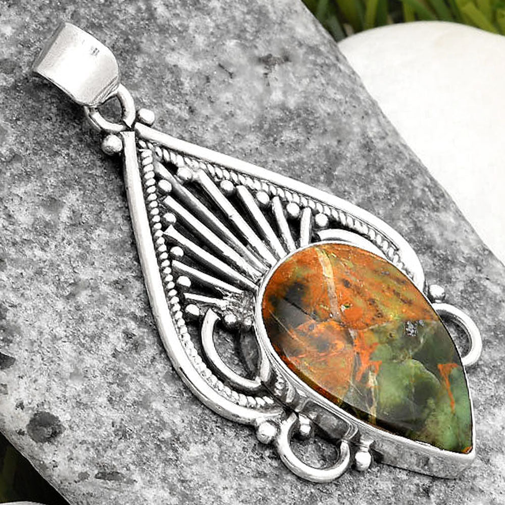 Natural Turkish Rainforest Chrysocolla Pendant P-1541 SDP107418