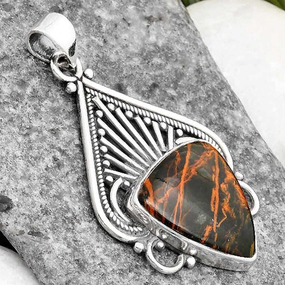 Natural Turkish Rainforest Chrysocolla Pendant P-1541 SDP107426