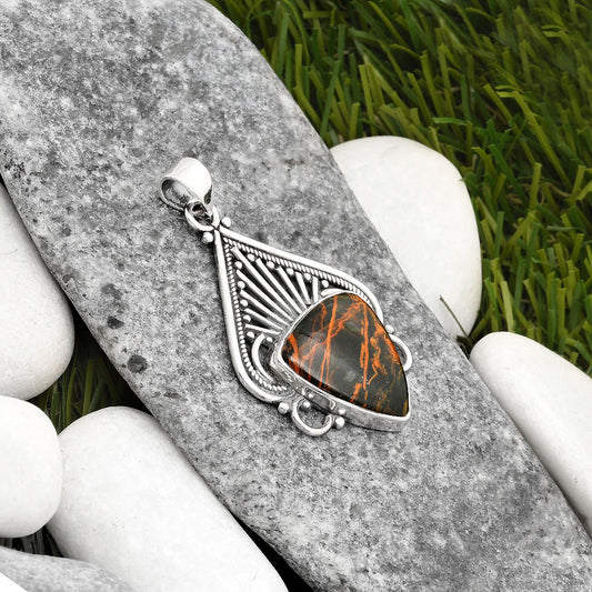 Natural Turkish Rainforest Chrysocolla Pendant P-1541 SDP107426