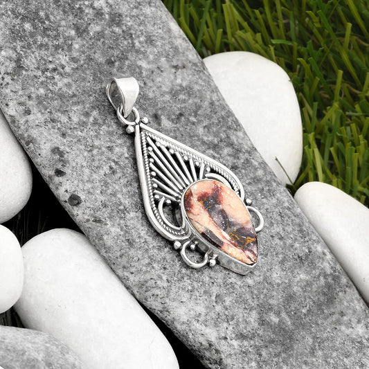 Natural Indian Blanket Jasper Pendant P-1541 SDP107427