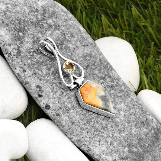 Maligano Jasper - Indonesia & Citrine Pendant P-1542 SDP107472