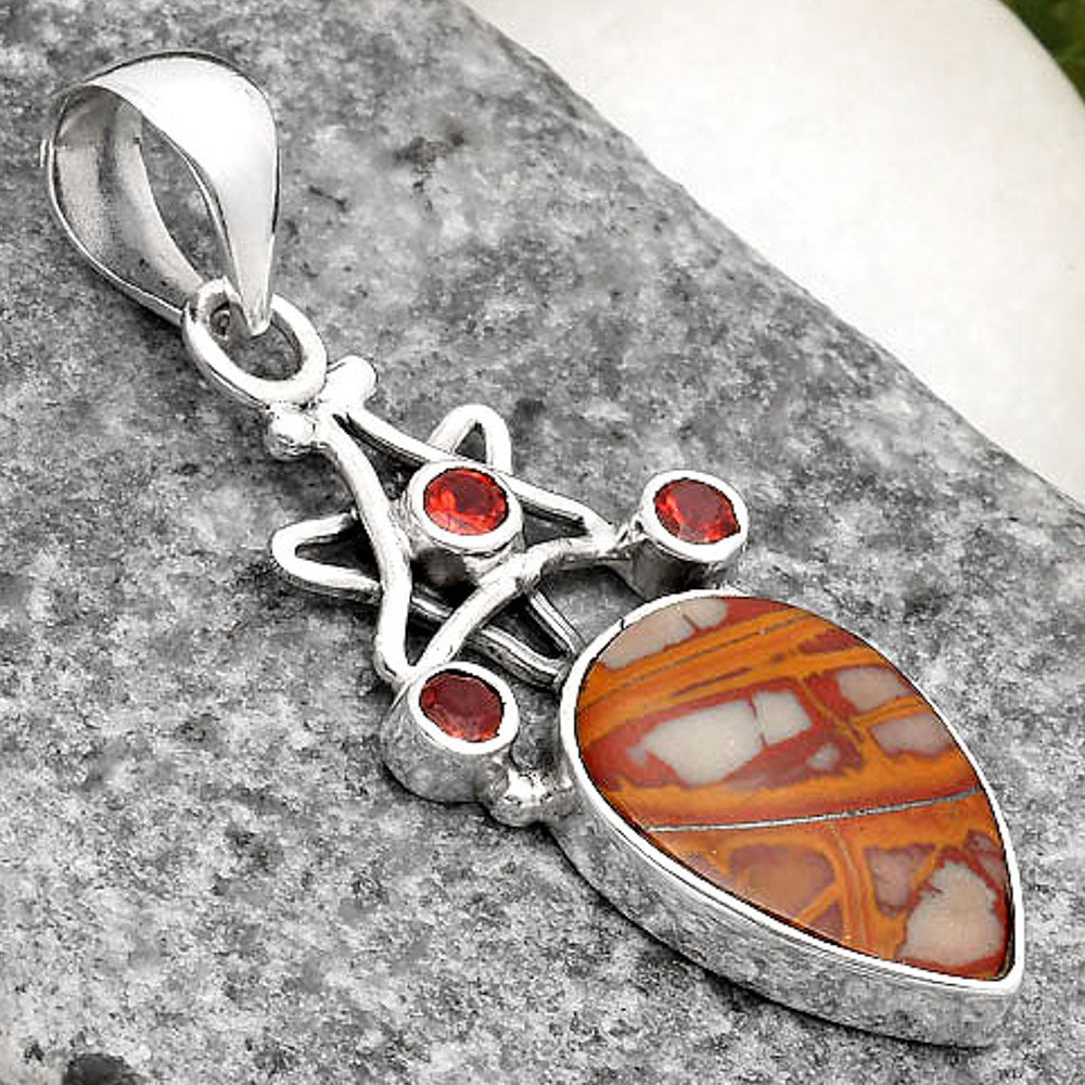 Star Natural Noreena Jasper & Garnet Pendant P-1095 SDP107489
