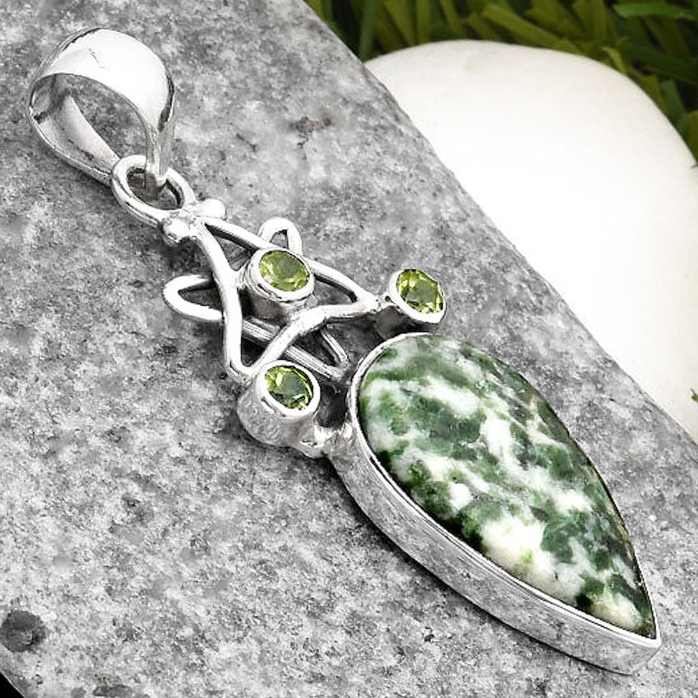 Star - Natural Dioptase & Peridot Pendant P-1095 SDP107492