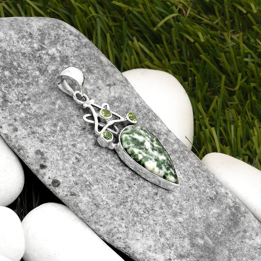 Star - Natural Dioptase & Peridot Pendant P-1095 SDP107492