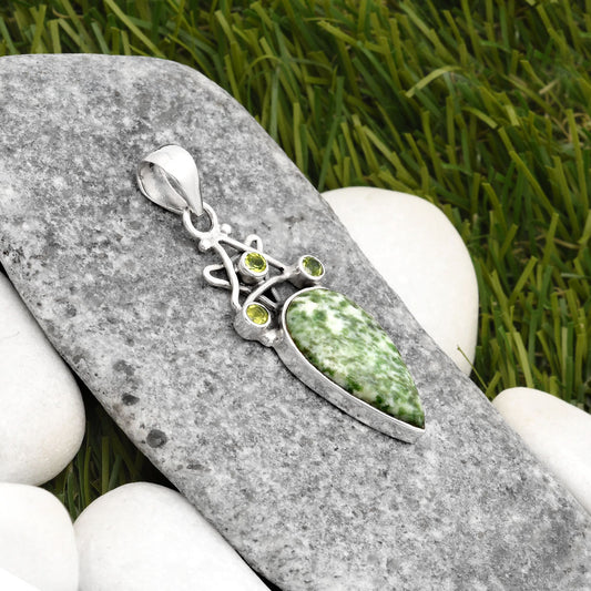 Star - Natural Dioptase & Peridot Pendant P-1095 SDP107514