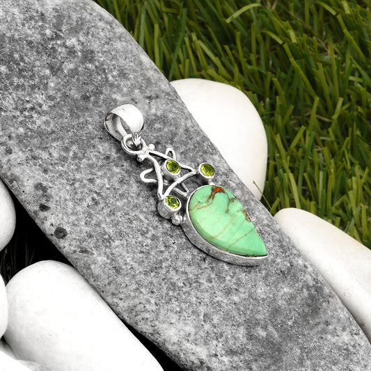 Star - Australian Variscite & Peridot Pendant P-1095 SDP107515