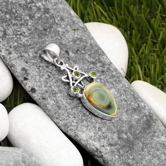 Star - Imperial Jasper & Peridot Pendant P-1095 SDP107524