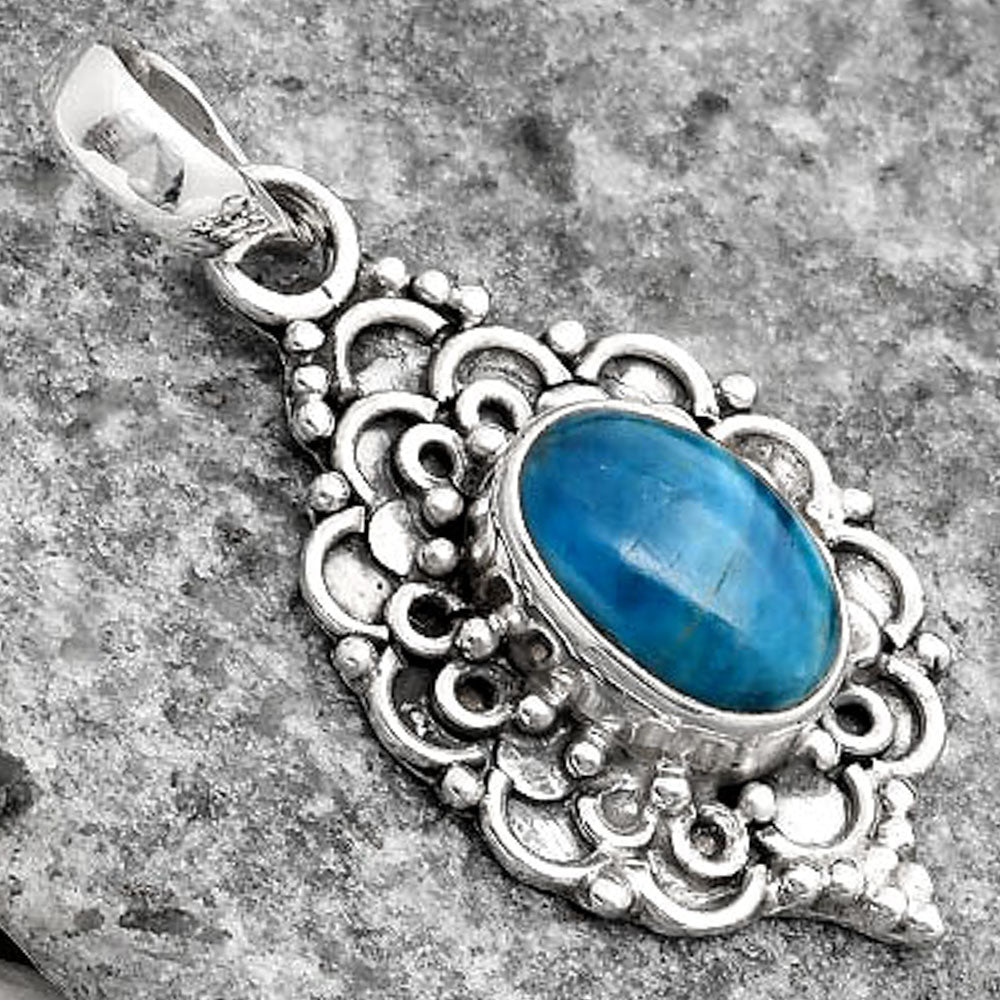Natural Blue Apatite - Madagascar Pendant P-1214 SDP107592