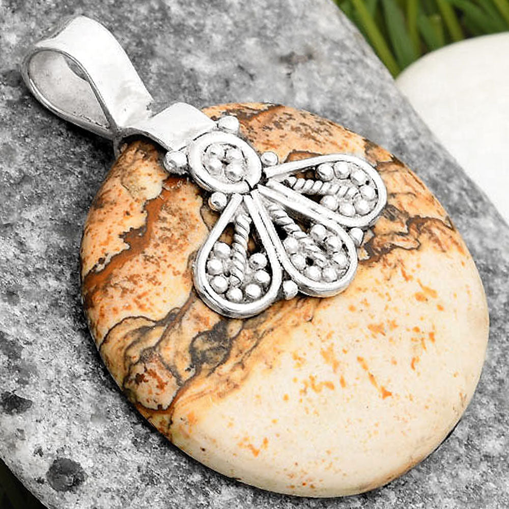 Natural Picture Jasper Pendant P-1469 SDP107640