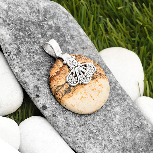 Natural Picture Jasper Pendant P-1469 SDP107640