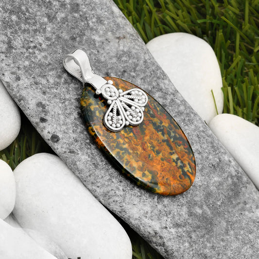 Natural Blood Stone - India Pendant P-1469 SDP107647