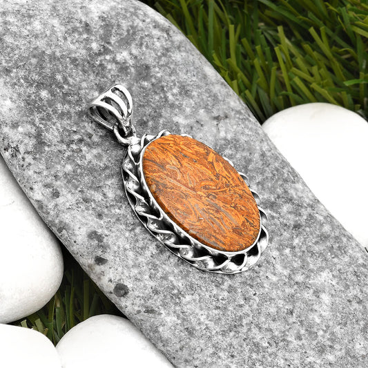 Natural Coquina Fossil Jasper - India Pendant P-1081 SDP107690