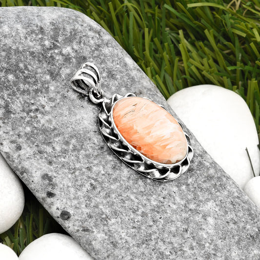 Natural Orange Scolecite - India Pendant P-1081 SDP107698