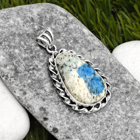 Natural K2 Blue - Azurite In Quartz Pendant P-1081 SDP107995