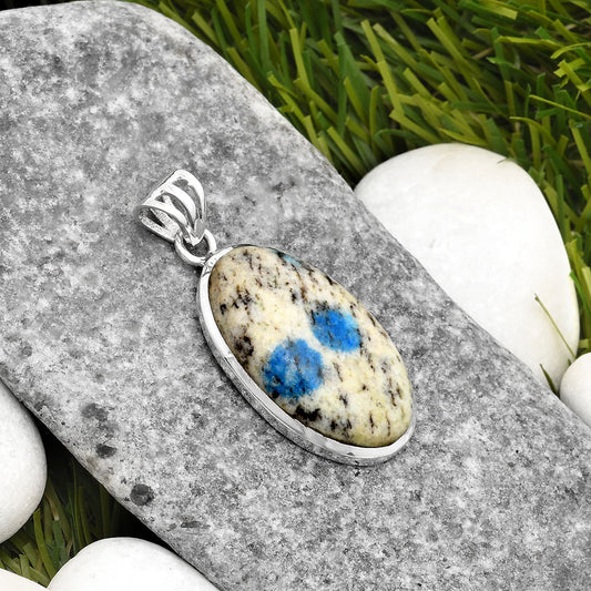 Natural K2 Blue - Azurite In Quartz Pendant P-1002 SDP108111