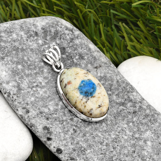 Natural K2 Blue - Azurite In Quartz Pendant P-1002 SDP108112