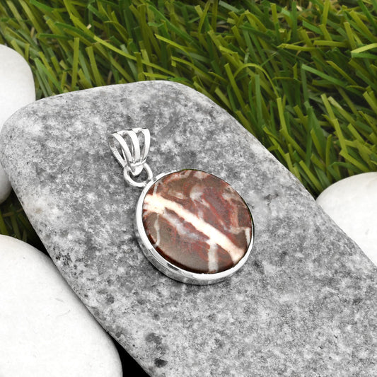 Natural Coffee Zebra Jasper Pendant P-1002 SDP108124