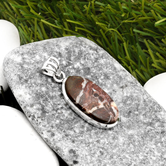 Natural Coffee Zebra Jasper Pendant P-1002 SDP108129