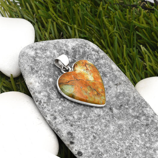 Heart Natural Chrome Chalcedony Pendant P-1043 SDP108233