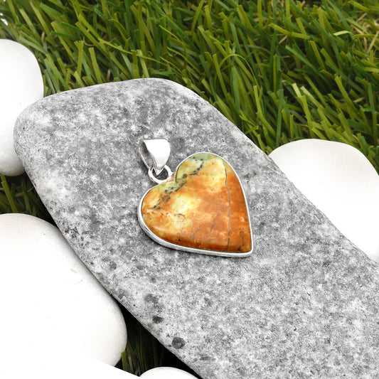 Heart Natural Chrome Chalcedony Pendant P-1043 SDP108252