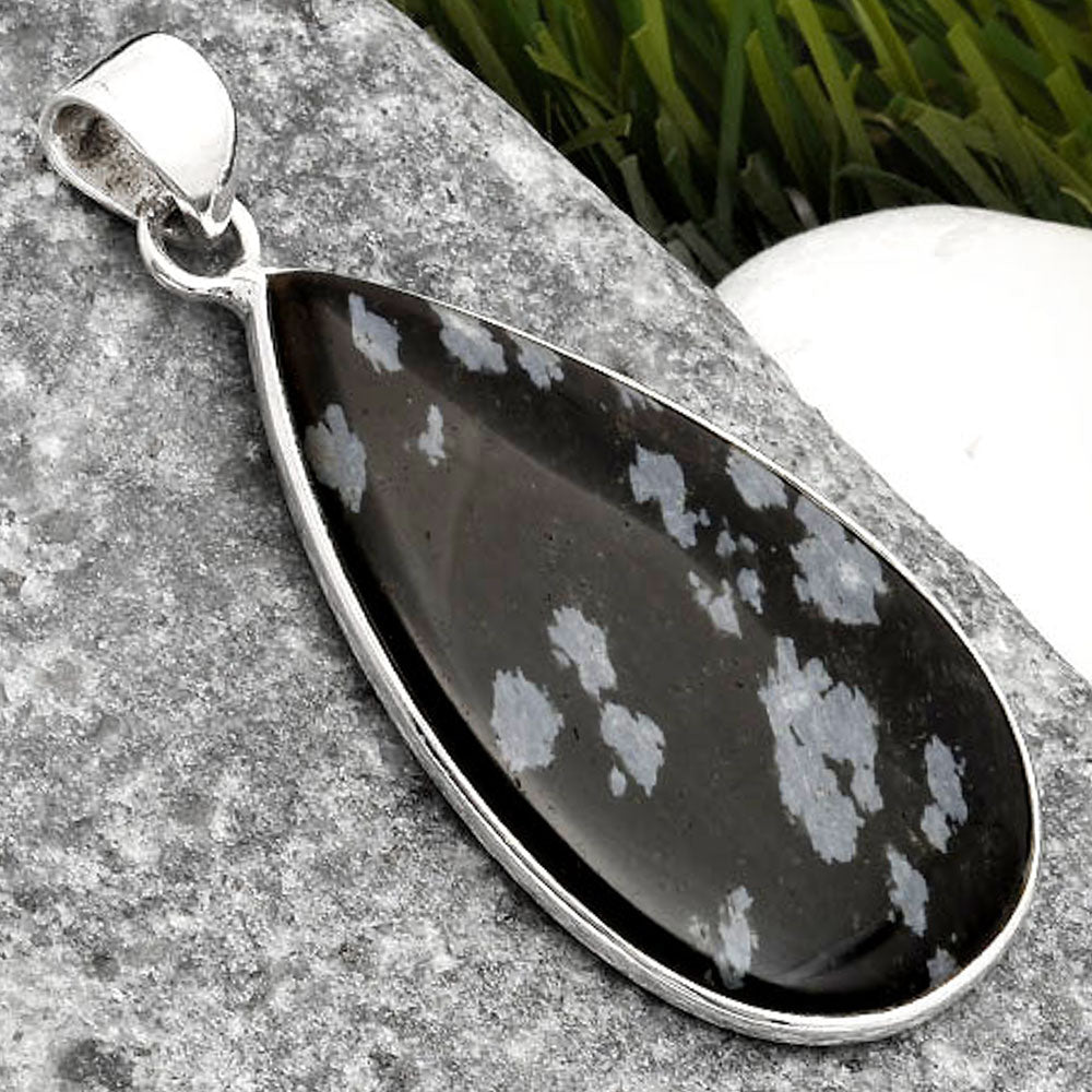 Natural Snow Flake Obsidian Pendant P-1001 SDP108447