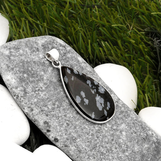 Natural Snow Flake Obsidian Pendant P-1001 SDP108447