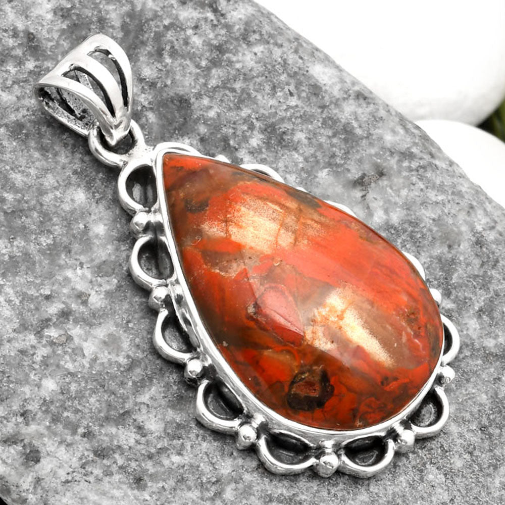 Natural Red Brecciated Jasper Pendant P-1080 SDP108968