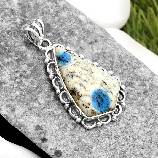 Natural K2 Blue - Azurite In Quartz Pendant P-1080 SDP108973