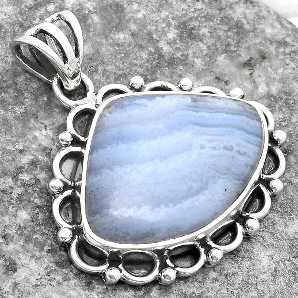 Natural Blue Lace Agate South Africa Pendant P-1080 SDP108977