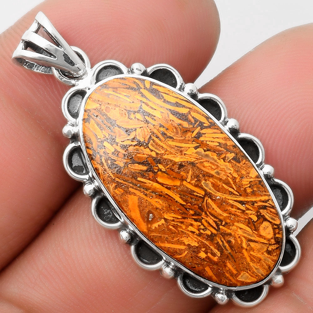 Natural Coquina Fossil Jasper - India Pendant P-1080 SDP109045