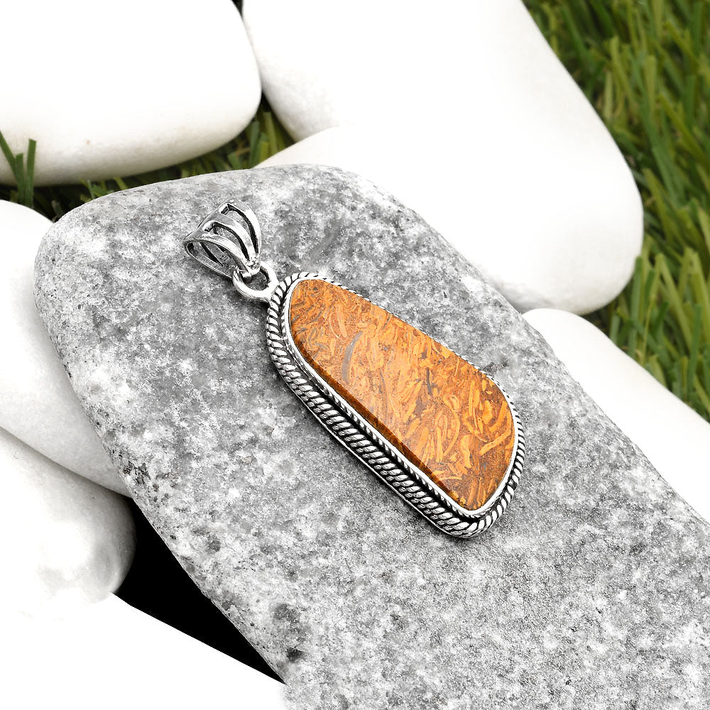 Natural Coquina Fossil Jasper - India Pendant P-1056 SDP109092