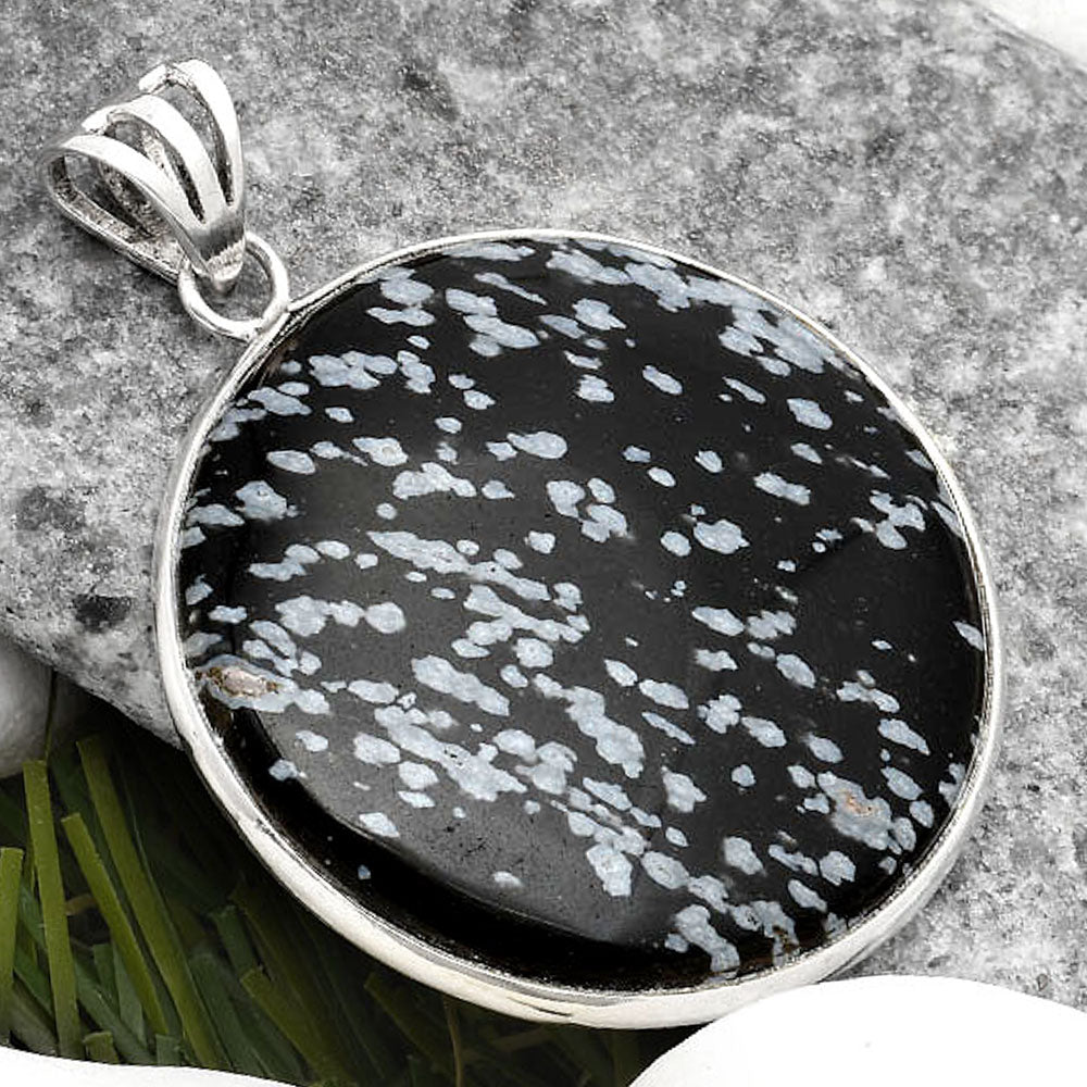 Natural Snow Flake Obsidian Pendant P-1001 SDP109229