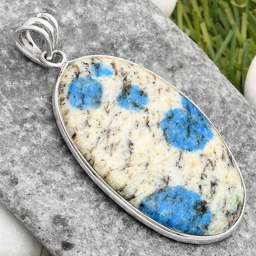 Natural K2 Blue - Azurite In Quartz Pendant P-1001 SDP109285