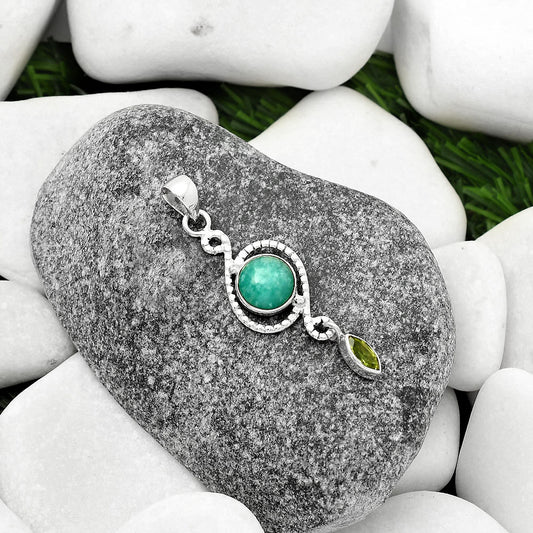 Natural Paraiba Amazonite & Peridot Pendant P-1115 SDP109503